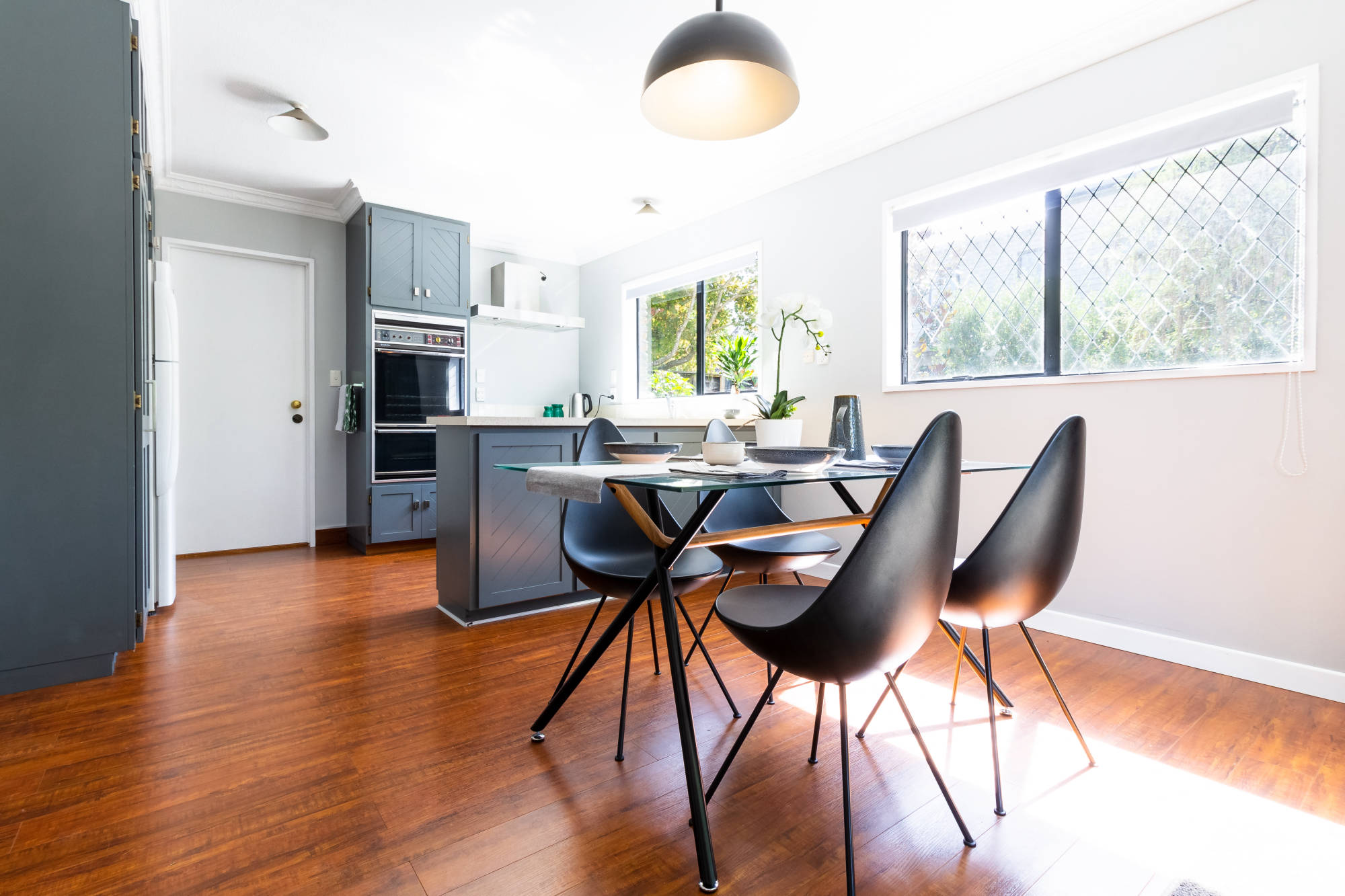 Photograph of kitchen for real estate sale advertising. 