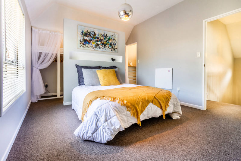 Photo of residential bedroom for real estate photography..
