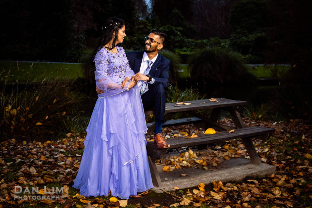 Engagement photography at botanical gardens.