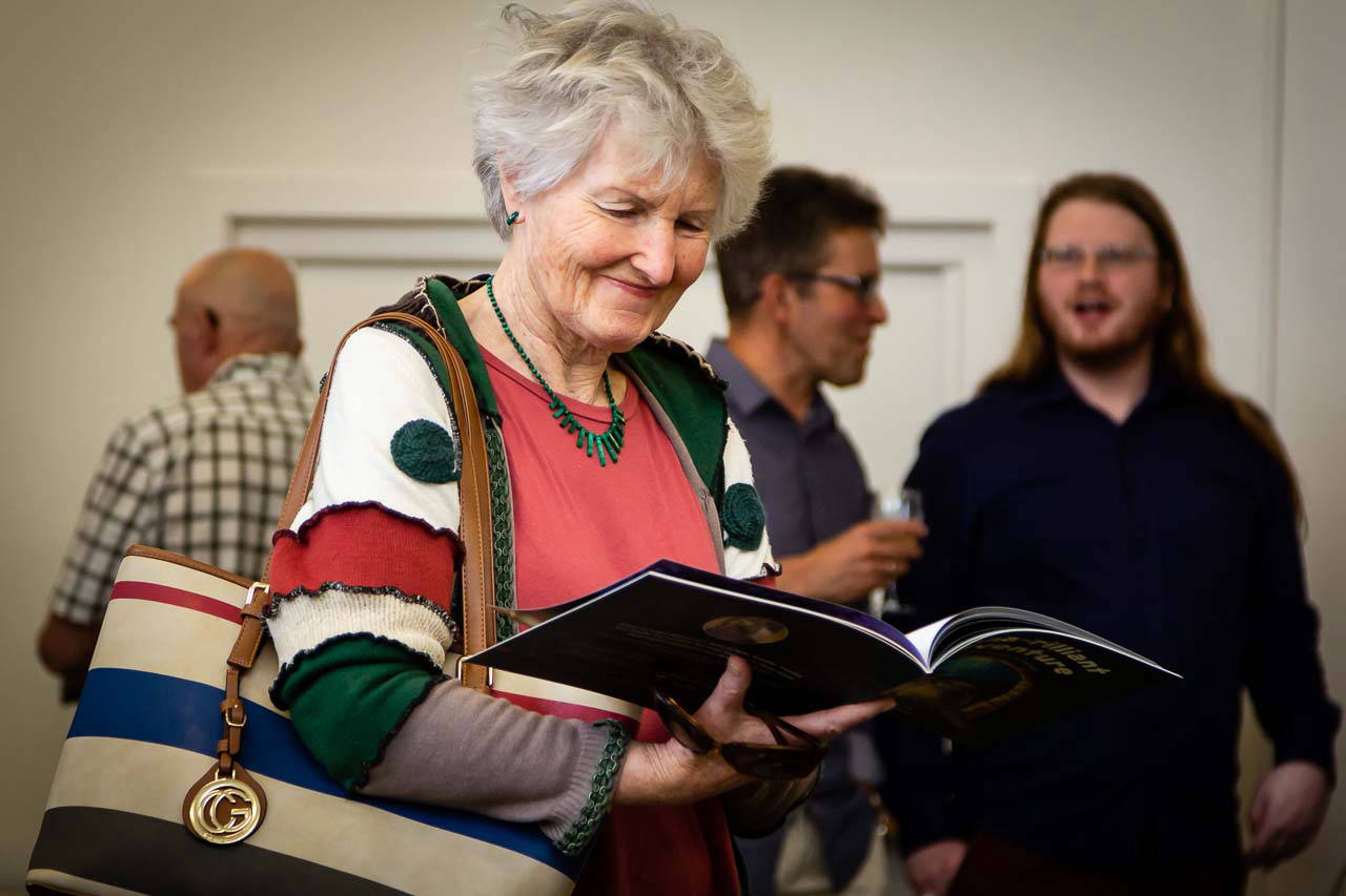 Lady reading new book